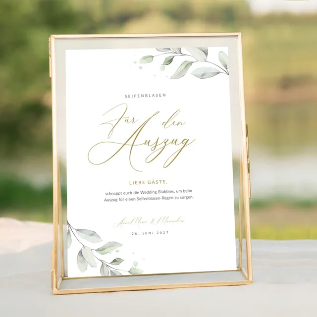 weddingstyle-feier-schild-love-is-in-the-air-eukalyptus-a4 image 1