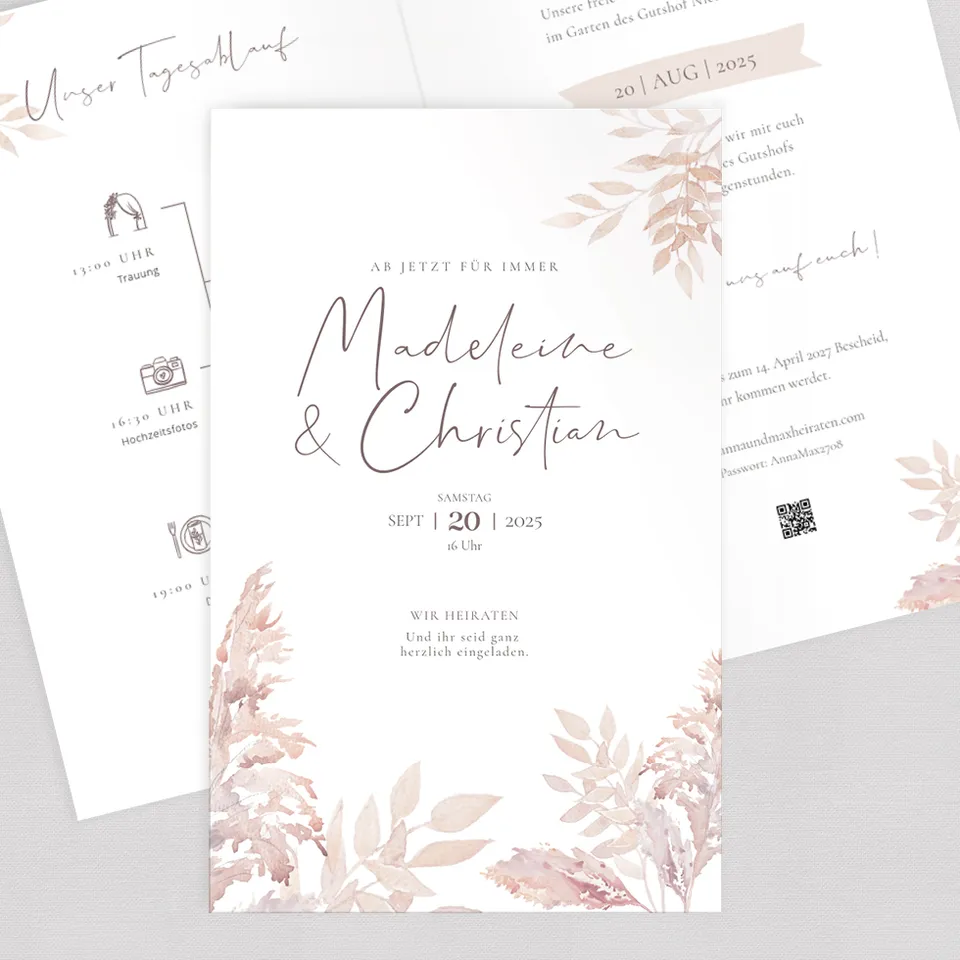 weddingstyle-hochzeitskarten-pampas-einladungskarte-vorlage-b6 image 1