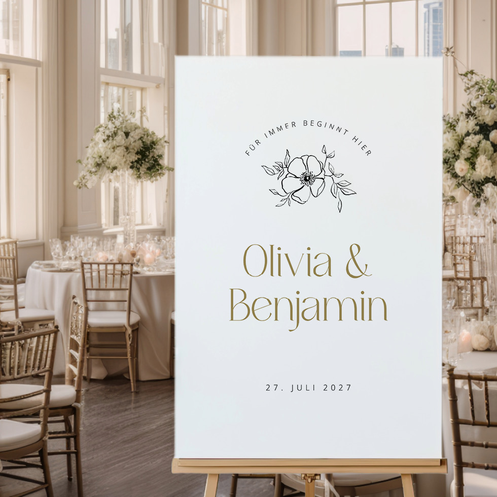 weddingstyle-trauung-willkommensschild-pure-poster-personalisierbar image 1