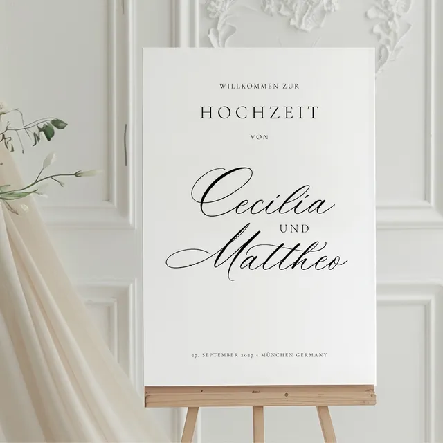 weddingstyle-trauung-willkommensschild-cecilia-mattheo-acryl image 1