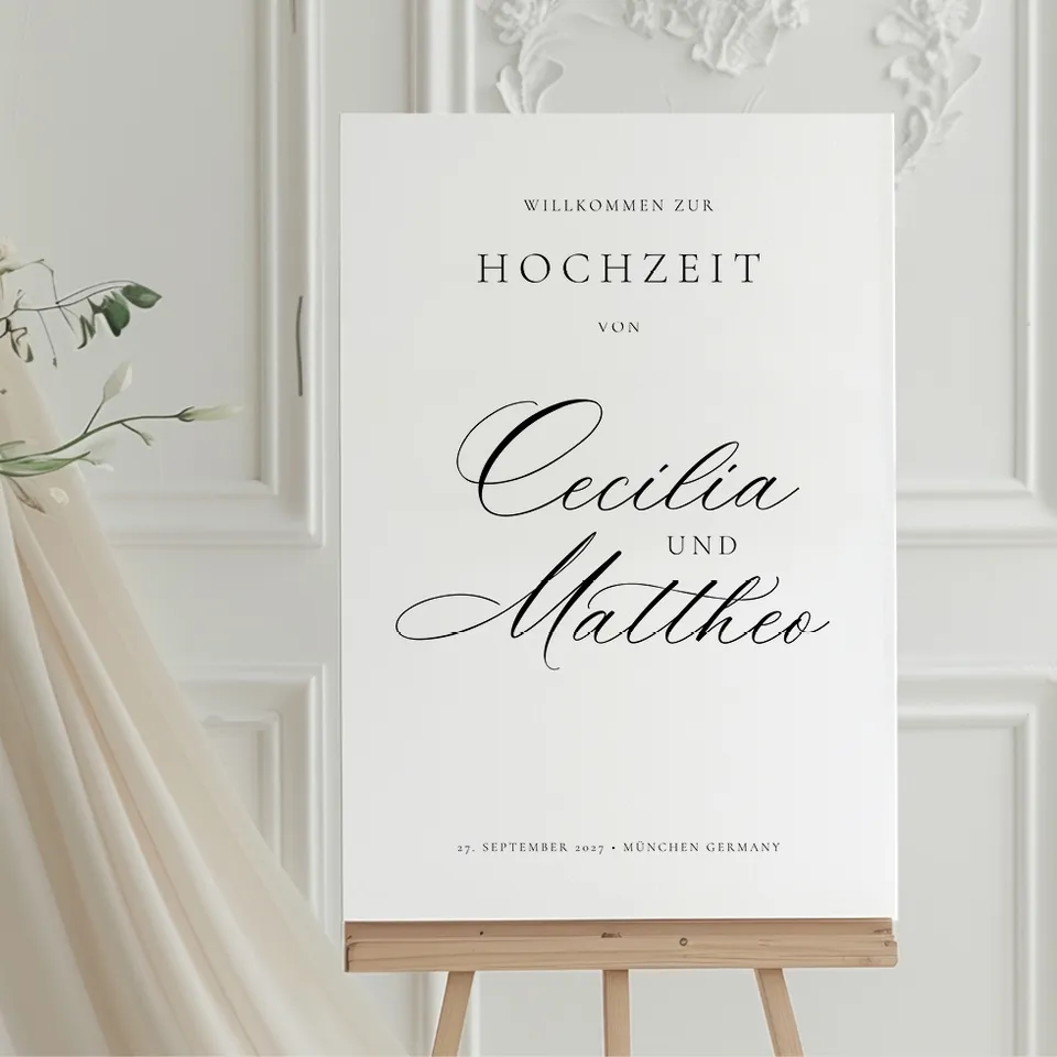 weddingstyle-trauung-willkommensschild-cecilia-mattheo-acryl image 1