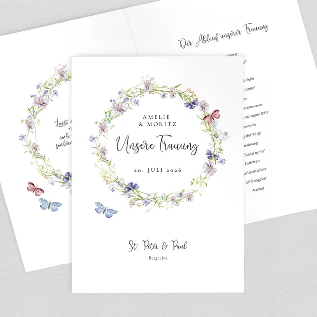 weddingstyle-trauung-kirchenheft-umschlag-schmetterlinge-vorlage image 1