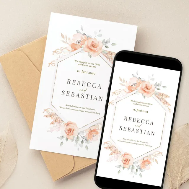 weddingstyle-pampas-flowers-save-the-date-digital-download image 1