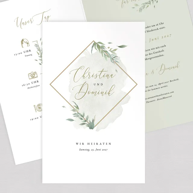 weddingstyle-hochzeitskarten-einladung-greenery-klappkarte-b6 image 1