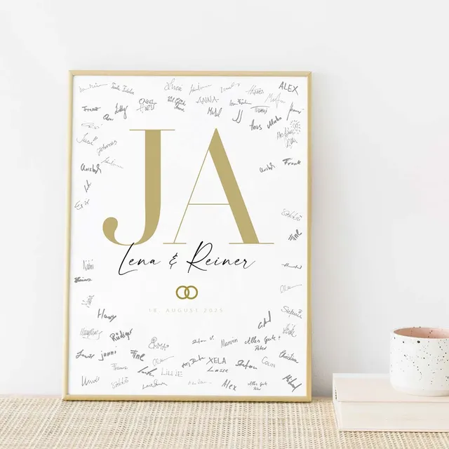weddingstyle-feier-g-stebuch-bild-ja-personalisiertes-wandbild image 1