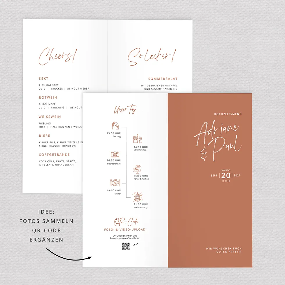 weddingstyle-feier-men-karte-burnt-orange-klappkarte-102x200mm image 2