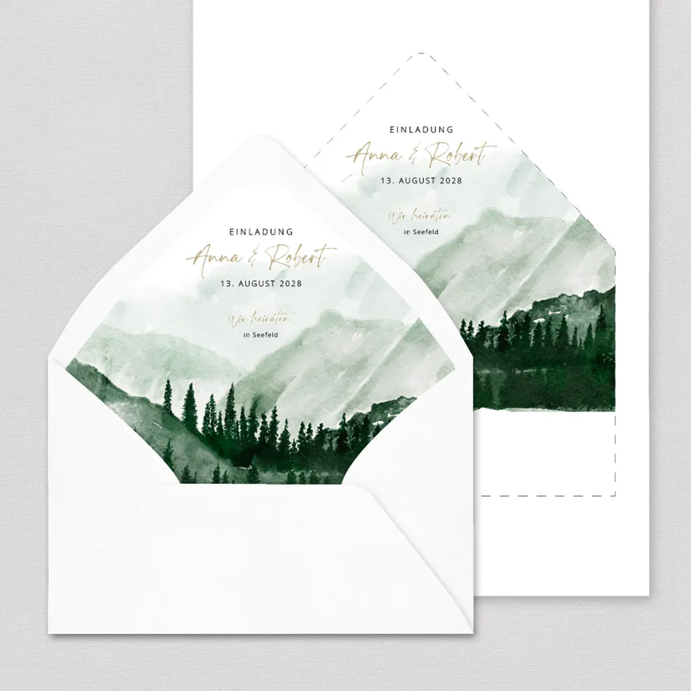 weddingstyle-hochzeitskarten-wald-briefumschlag-inlay-din-a4-vorlage image 1
