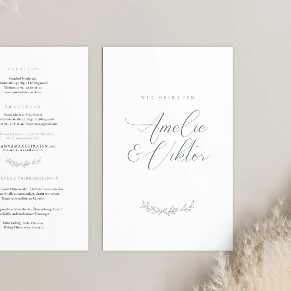 weddingstyle-hochzeitskarten-einladung-kalligraphie-b6-druck image 1