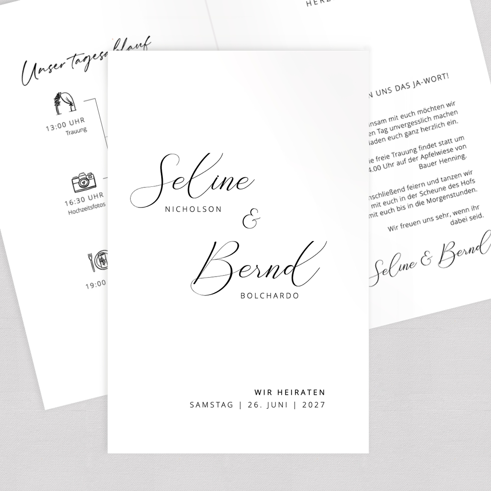 weddingstyle-federschrift-hochzeitseinladung-klappkarte-b6-individuell image 1