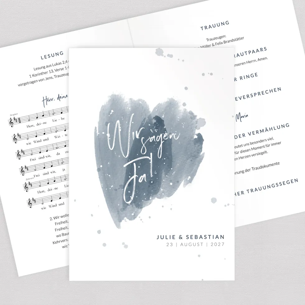 weddingstyle-trauung-kirchenheft-wasserfarbe-din-a5 image 1