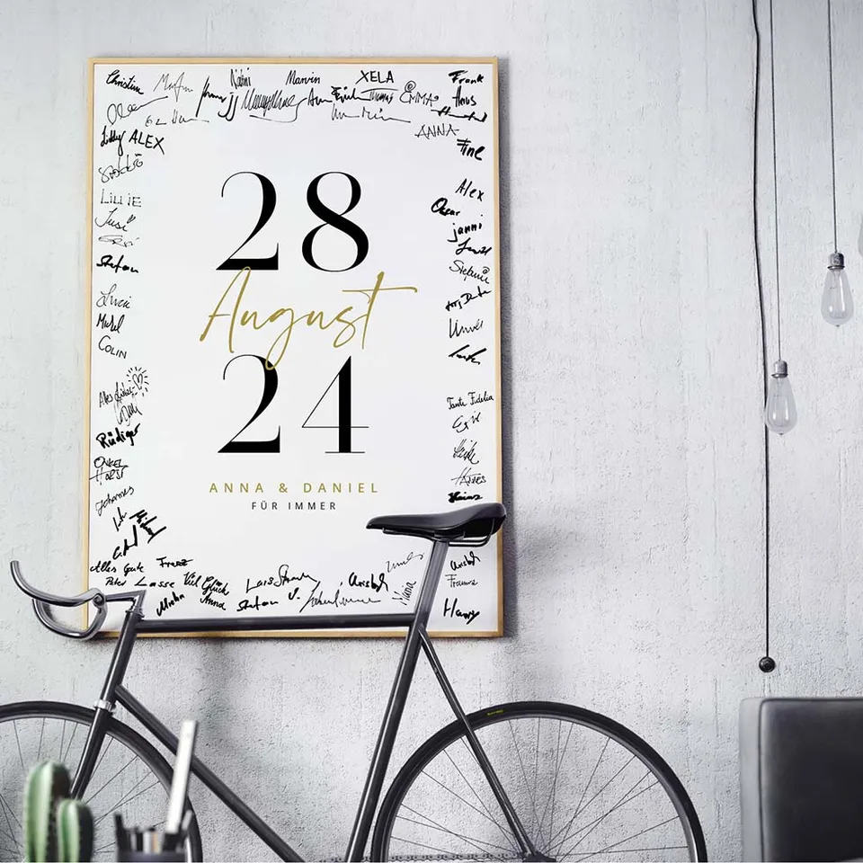 weddingstyle-feier-g-stebuch-bild-datum-personalisiert-poster image 1