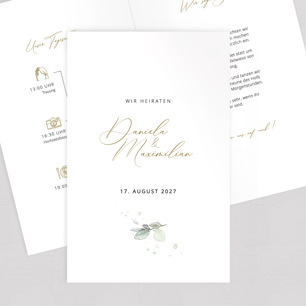 weddingstyle-hochzeitskarten-eukalyptus-klappkarte-b6-einladung image 1