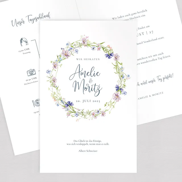 weddingstyle-hochzeitskarten-spring-flower-einladung-b6-mit-qr-code image 1