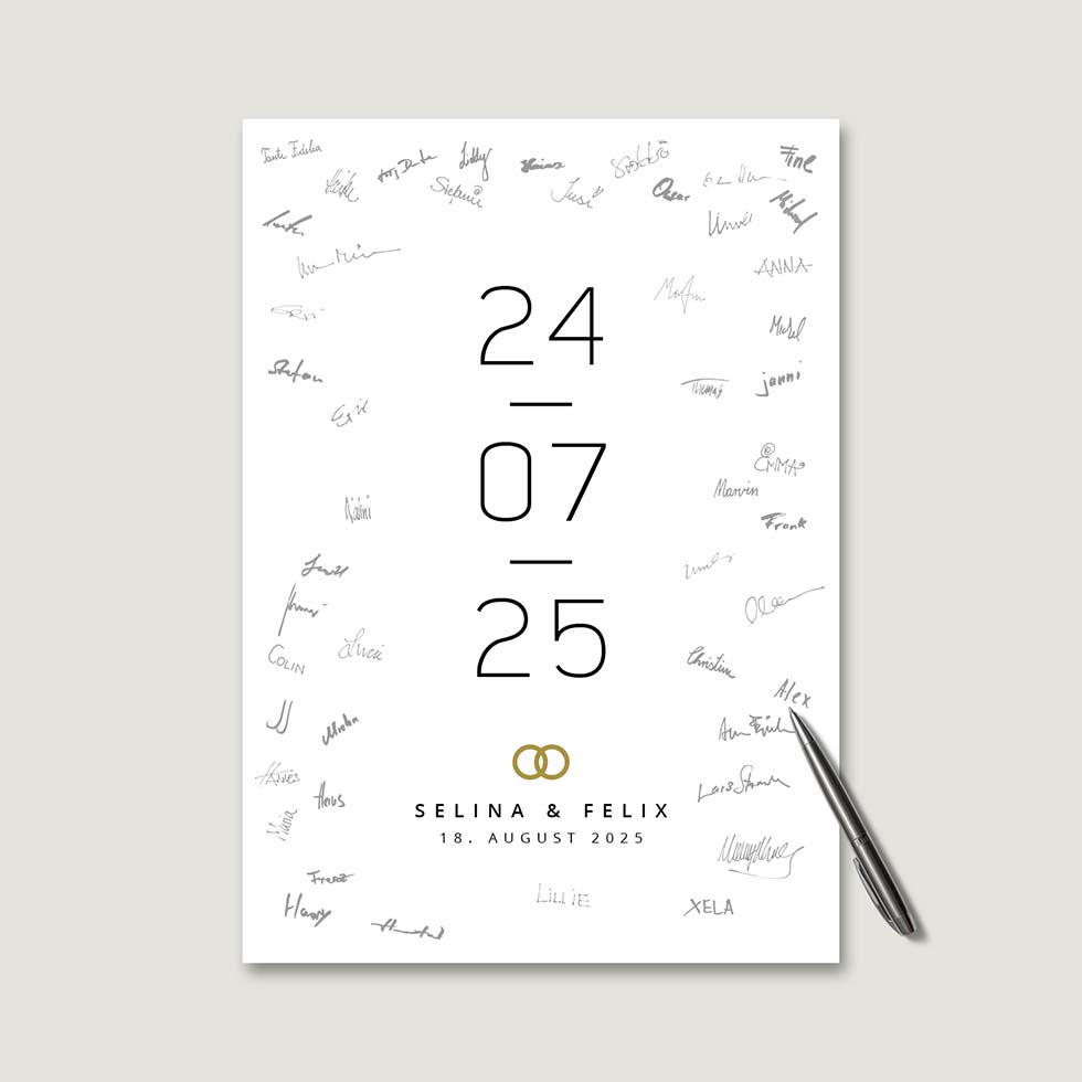 weddingstyle-feier-g-stebuch-bild-datum-elegant-personalisierbar image 2