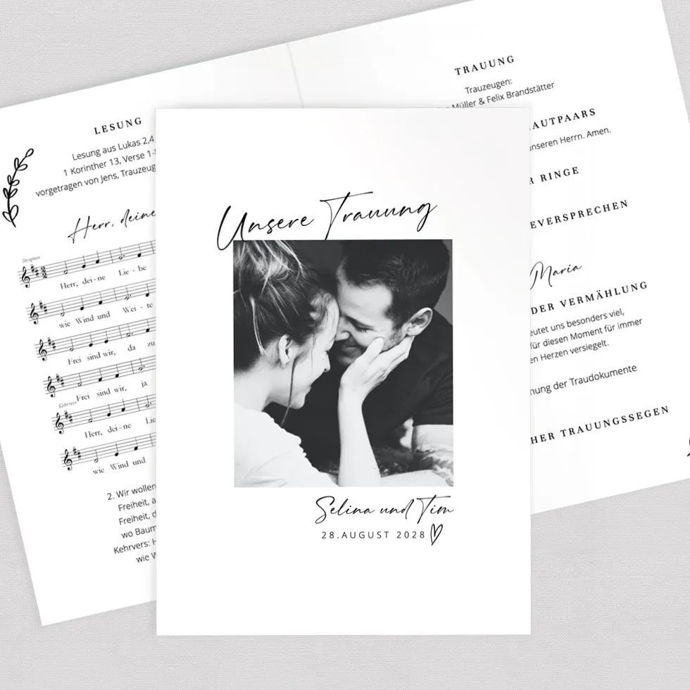 weddingstyle-with-love-kirchenheft-gedruckt-din-a5 image 1