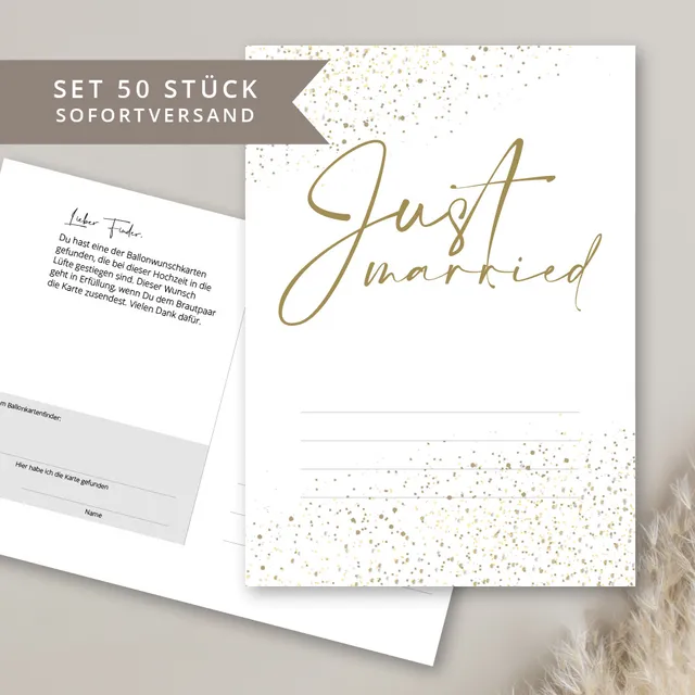weddingstyle-just-married-ballonflugkarten-luftballonkarten-50-st-ck image 1