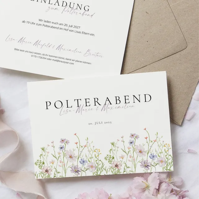 weddingstyle-hochzeitskarten-polterabend-blumenwiese-einladungskarte image 1