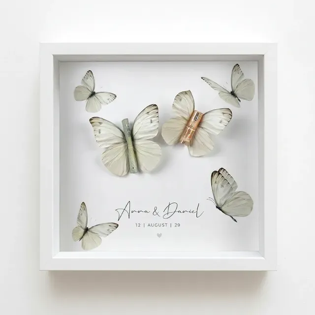 weddingstyle-geschenke-geldgeschenk-schmetterlinge-3-d-bilderrahmen image 1