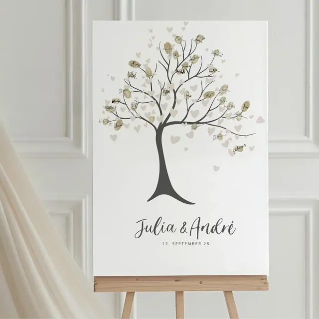 weddingstyle-baum-modern-fingerabdruck-bild-g-stebuch-poster image 1