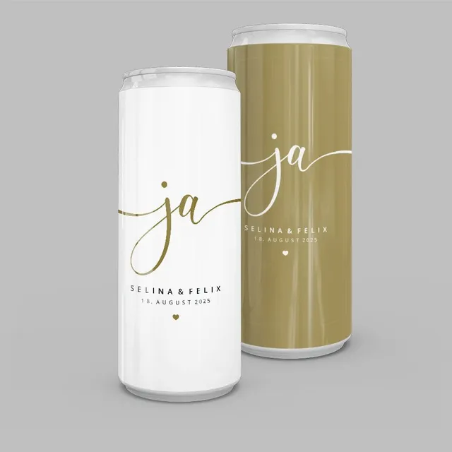 weddingstyle-sektempfang-getr-nkedosen-ja-gold-slim-line-personalisiert image 1
