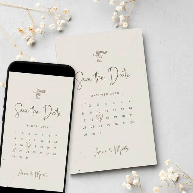 weddingstyle-hochzeitskarten-kalenderblatt-save-the-date-karte image 1