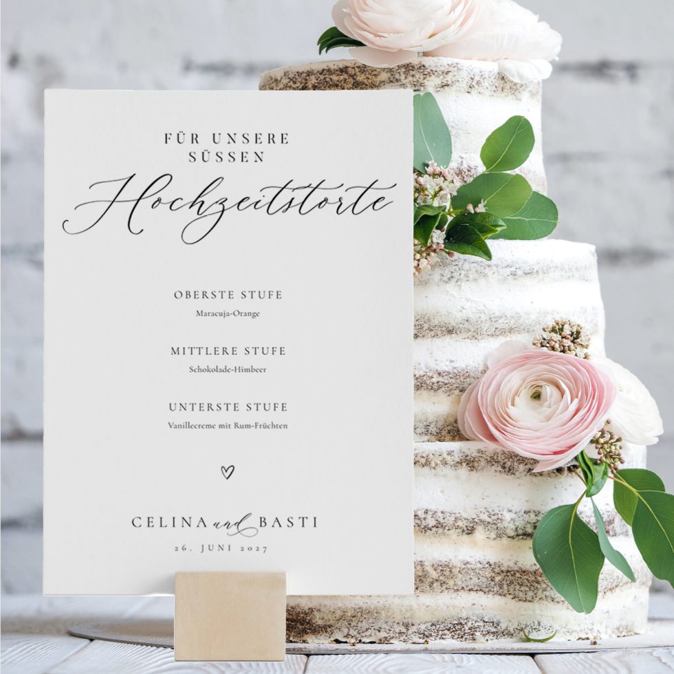 weddingstyle-hochzeitstorte-schild-infos-elegant-vorlage image 1