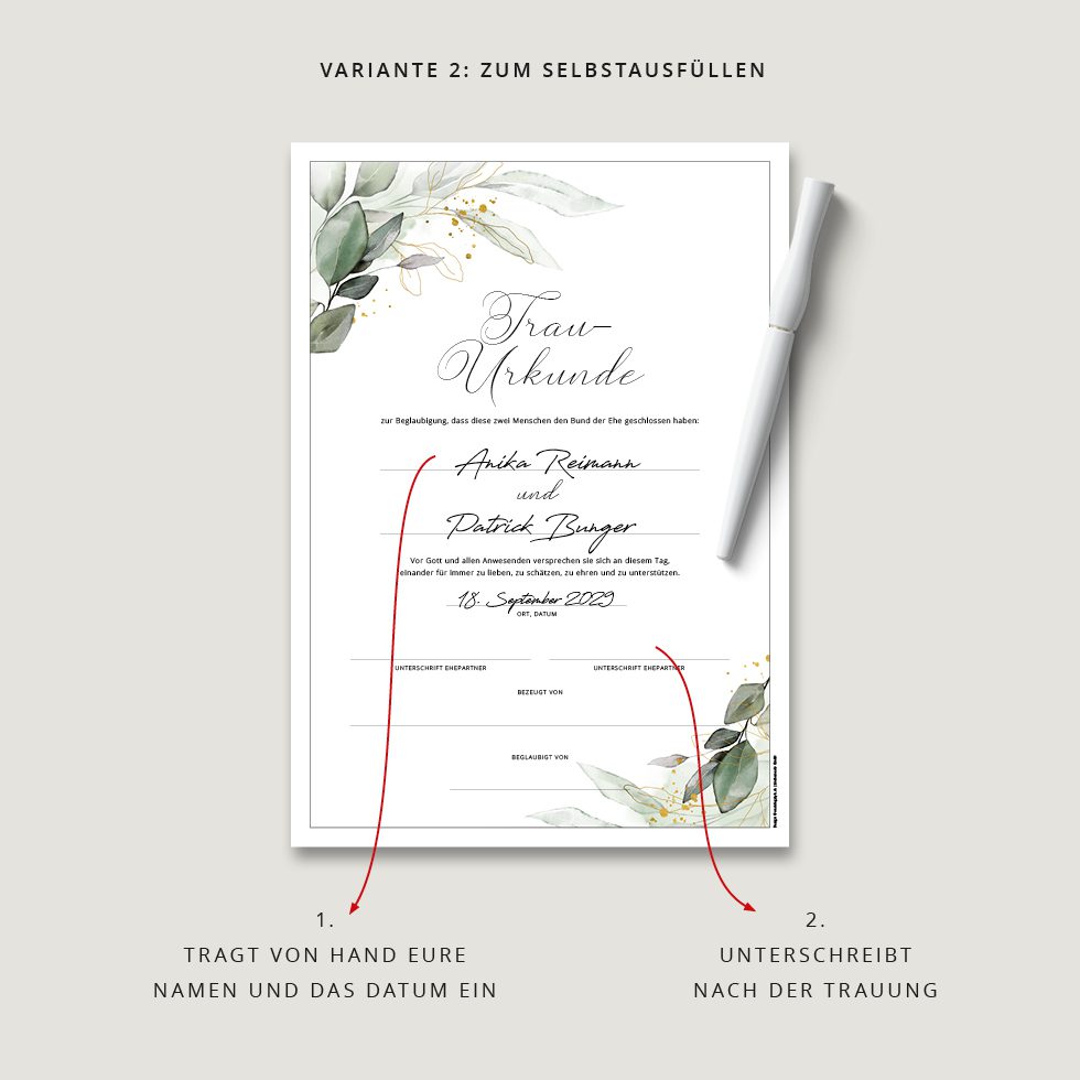 weddingstyle-trauung-trau-urkunde-eukalyptus-hochzeitsurkunde-einrahmen image 3