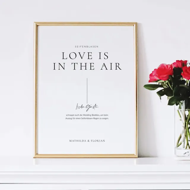 weddingstyle-feier-love-is-in-the-air-schild-hochzeitsschild-pure-personalisierb image 1