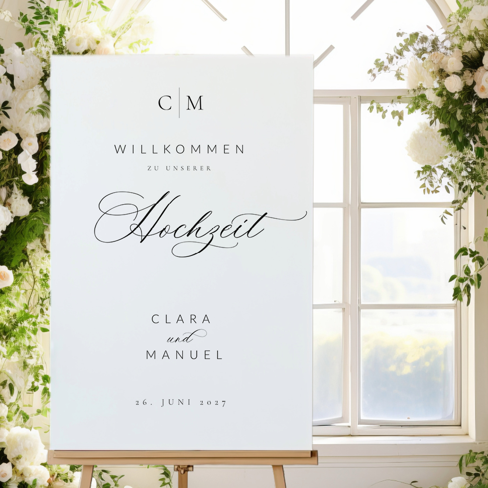 weddingstyle-trauung-willkommensschild-hochzeitslogo-initialen image 1