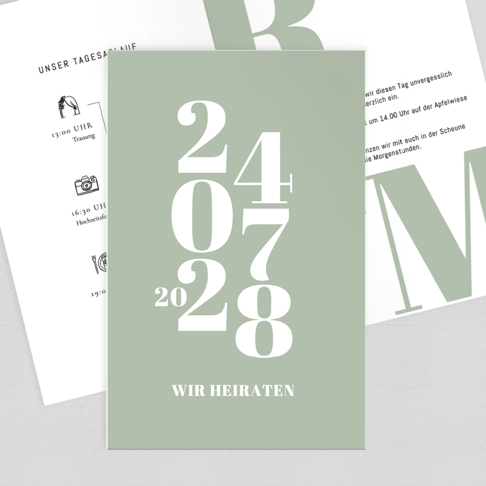 weddingstyle-datum-hochzeitseinladung-klappkarte-b6-individuell image 1