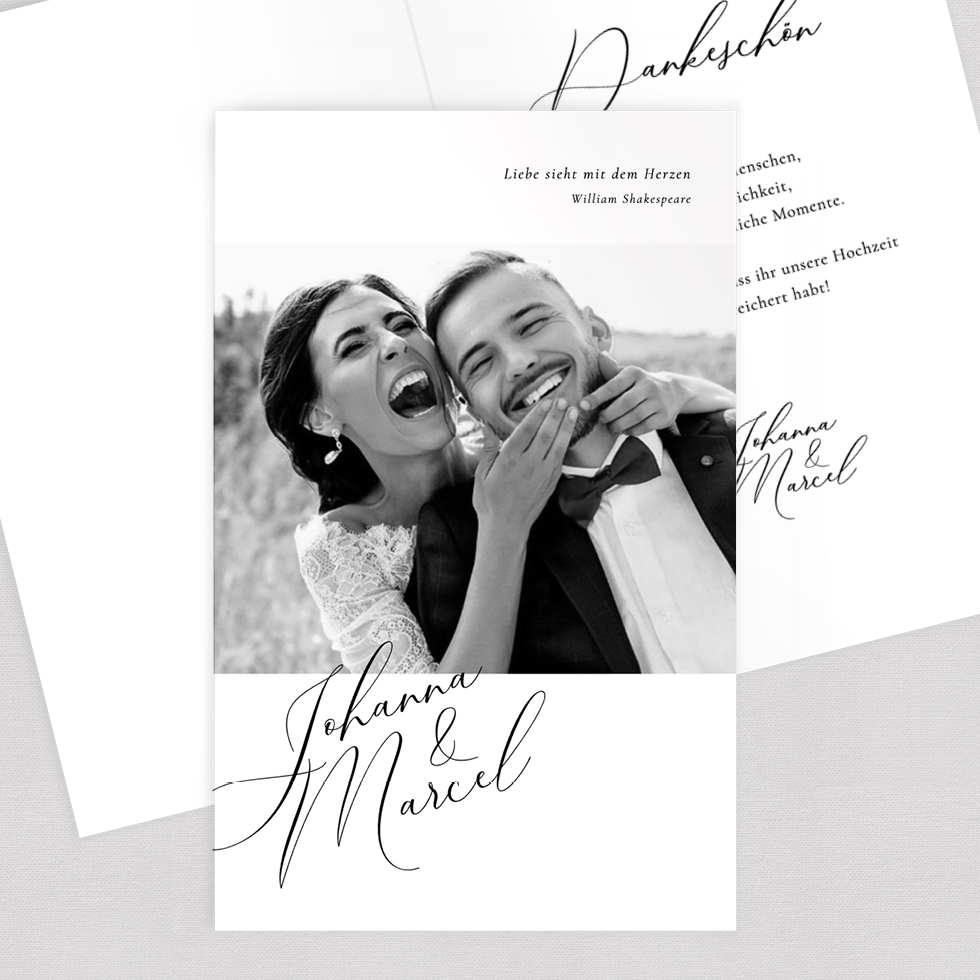 weddingstyle-kalligraphie-klappkarte-dankeskarte-hochzeit-elegant image 1