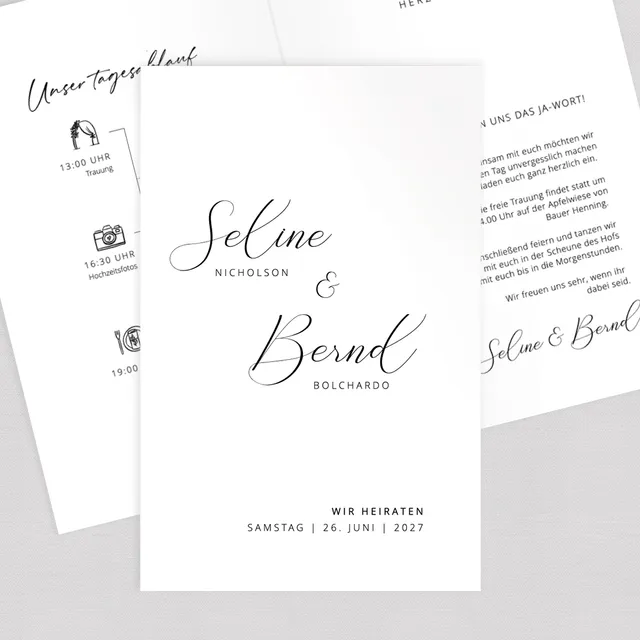 weddingstyle-federschrift-hochzeitseinladung-klappkarte-b6-individuell image 1