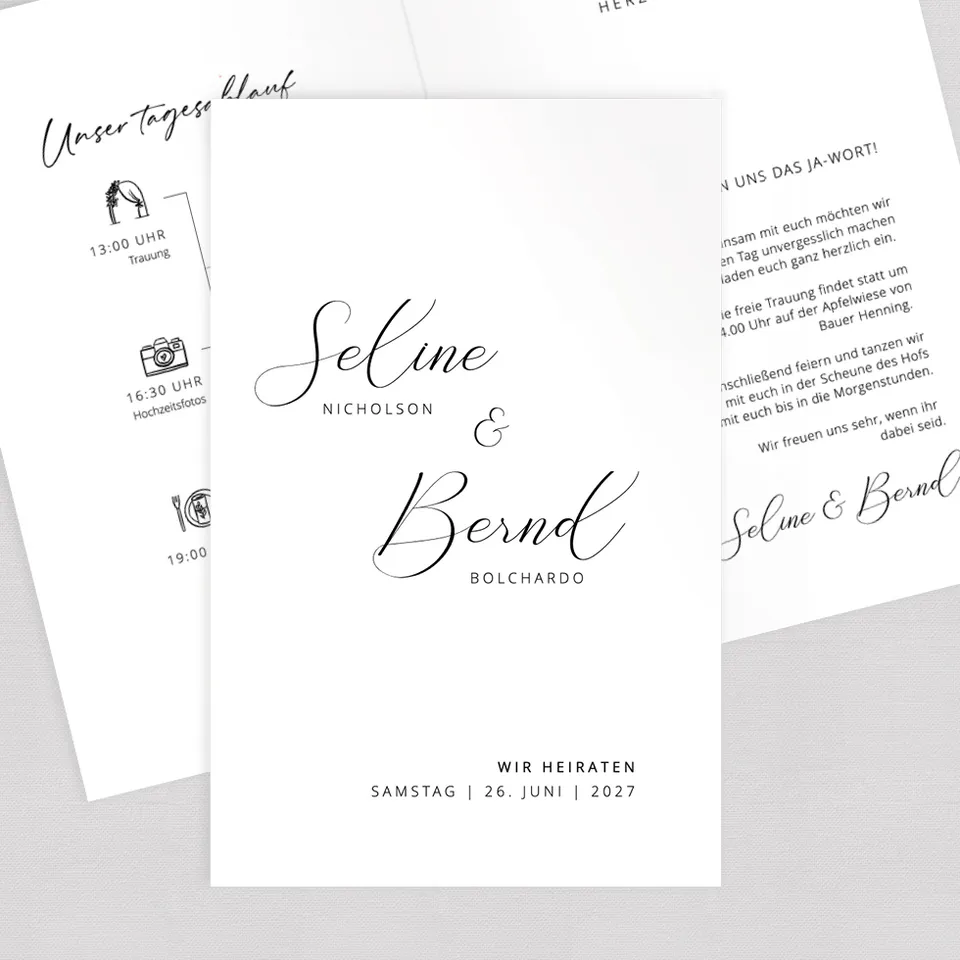 weddingstyle-federschrift-hochzeitseinladung-klappkarte-b6-individuell image 1