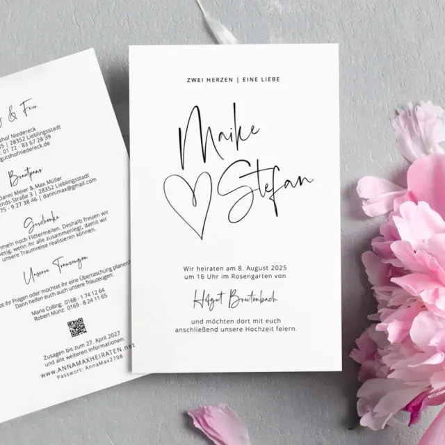 weddingstyle-maike-stefan-hochzeitseinladung-b6-individuell image 1