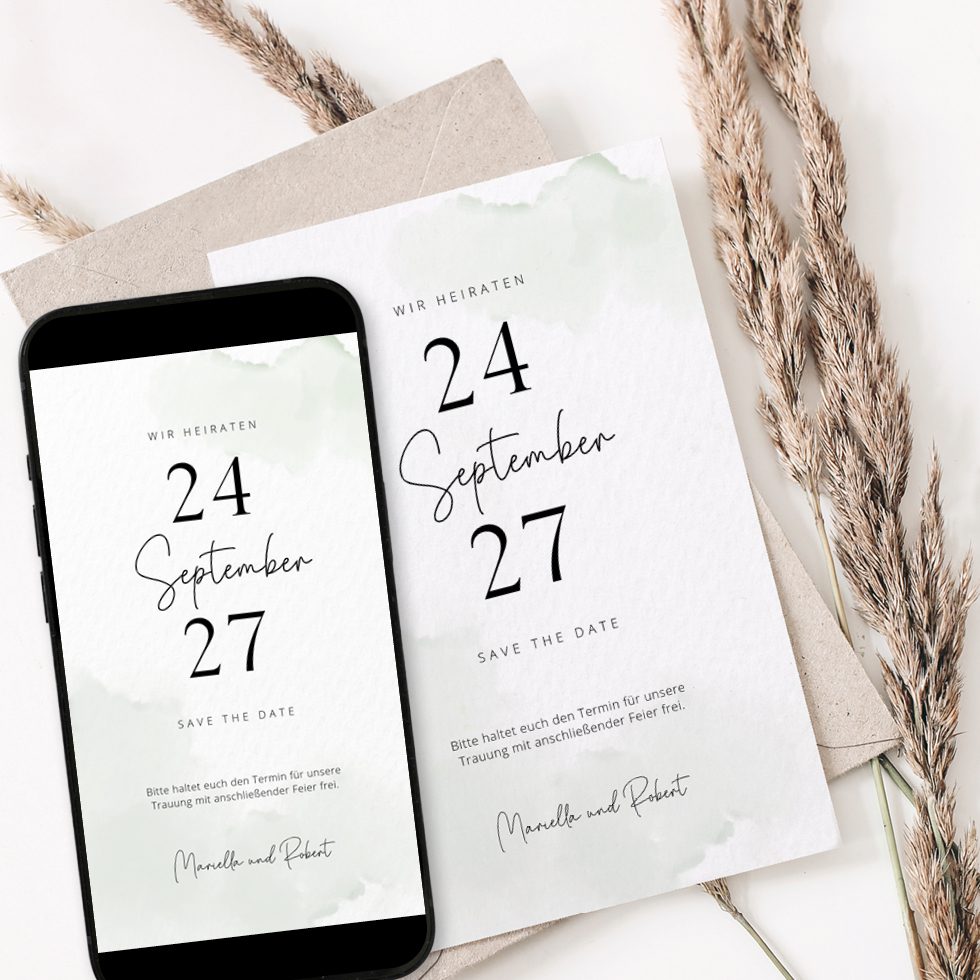 weddingstyle-dusty-green-save-the-date-karte-naturkarton image 1