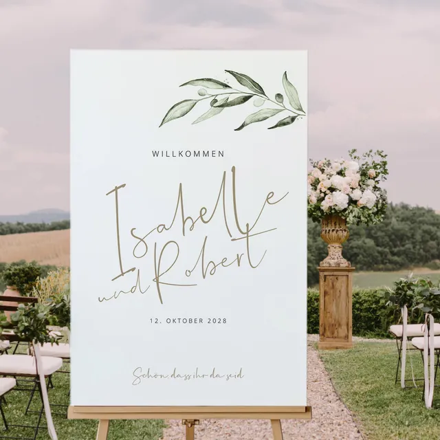 weddingstyle-trauung-toskana-willkommensschild-personalisiert image 1