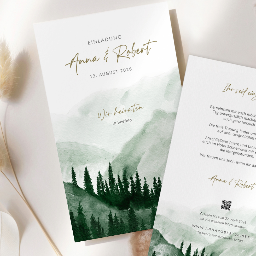 weddingstyle-hochzeitskarten-einladung-wald-berge-b6 image 1