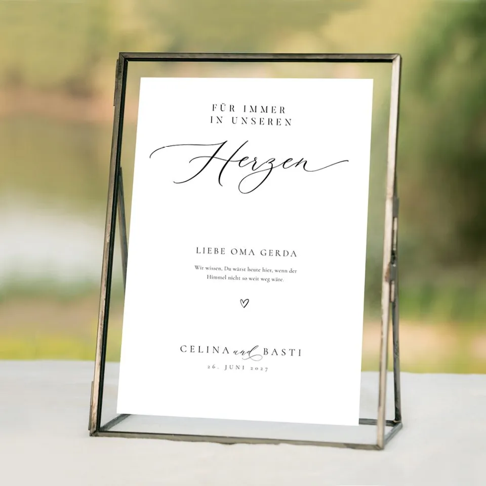 weddingstyle-trauung-gedenken-schild-elegant-a4 image 1