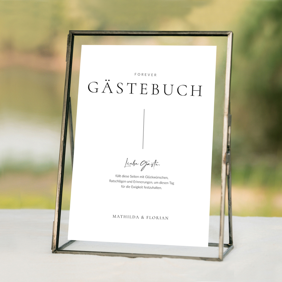weddingstyle-pure-g-stebuch-schild-hochzeit-a4 image 1