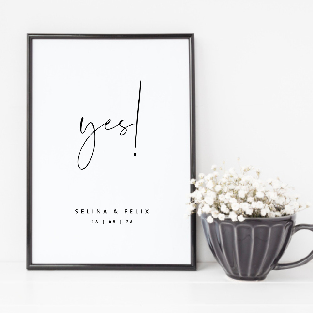 weddingstyle-geschenke-yes-poster-personalisiert-40x60 image 1