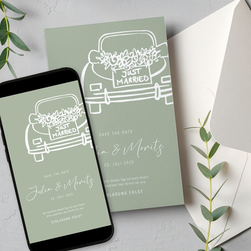 weddingstyle-hochzeitskarten-just-married-save-the-date-karte image 1