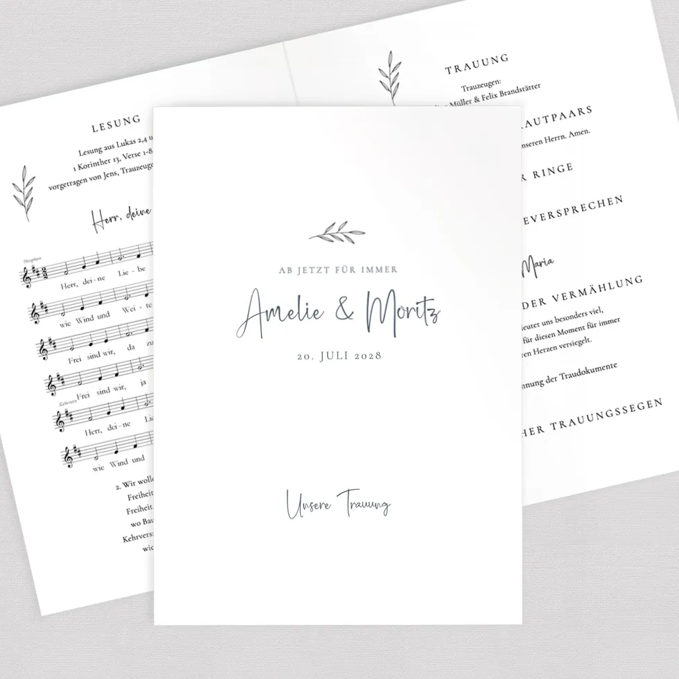 weddingstyle-trauung-kirchenheft-olive-din-a5-gedruckt-oder-pdf image 1