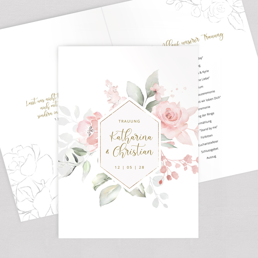 weddingstyle-trauung-true-romance-kirchenheft-umschlag-a5-vorlage image 1