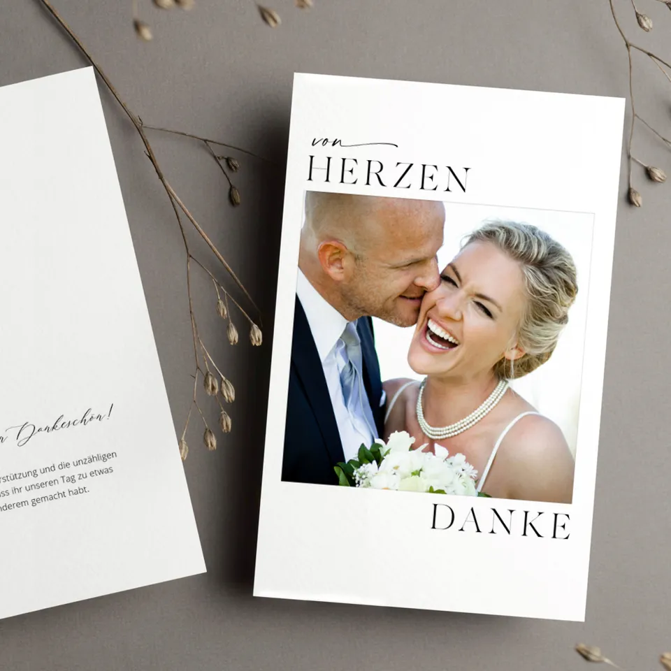 weddingstyle-von-herzen-dankeskarte-hochzeit-elegant-foto image 1