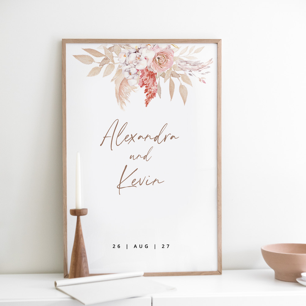 weddingstyle-geschenke-poster-hochzeit-pampas-boho-personalisiert image 1