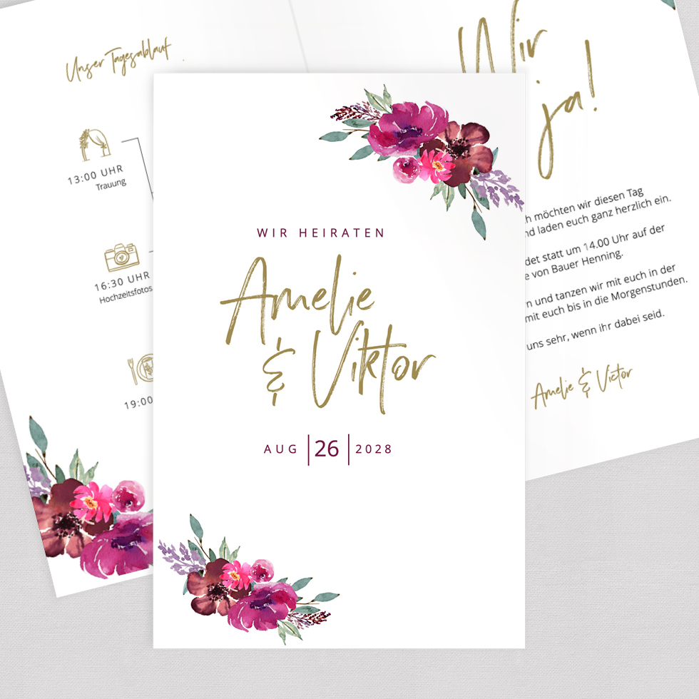 weddingstyle-berry-hochzeitseinladung-klappkarte-b6-personalisiert image 1