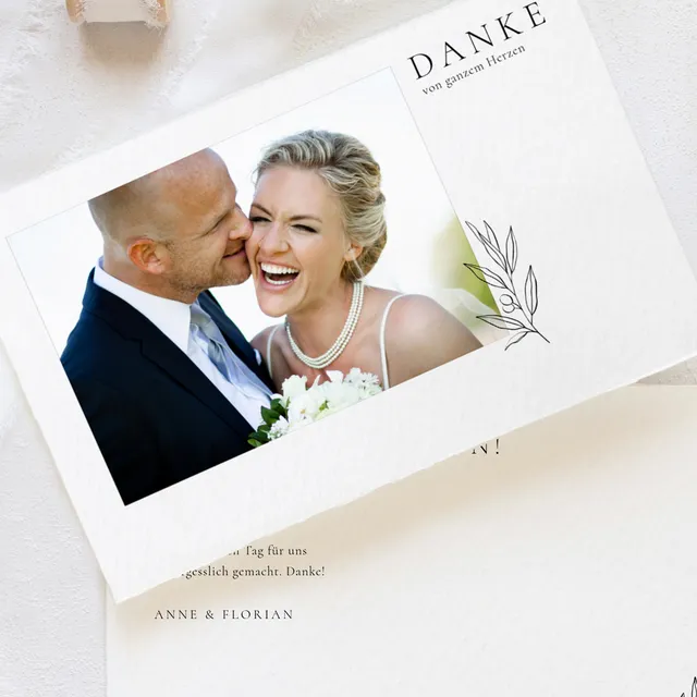 weddingstyle-hochzeitskarten-dankeskarte-elegance-mit-foto image 1