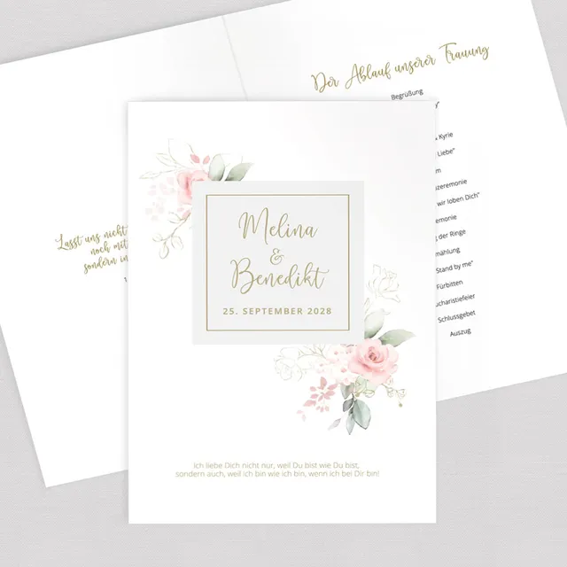 weddingstyle-trauung-kirchenheft-umschlag-modern-rose-pdf image 1