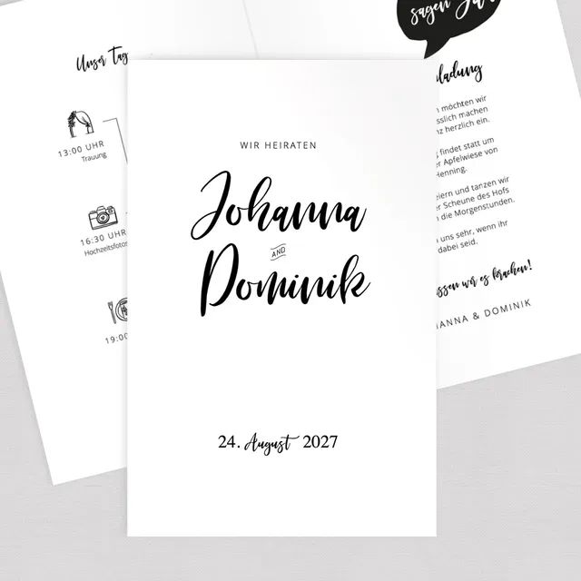 weddingstyle-lettering-hochzeitseinladung-klappkarte-b6-mit-qr-code image 1
