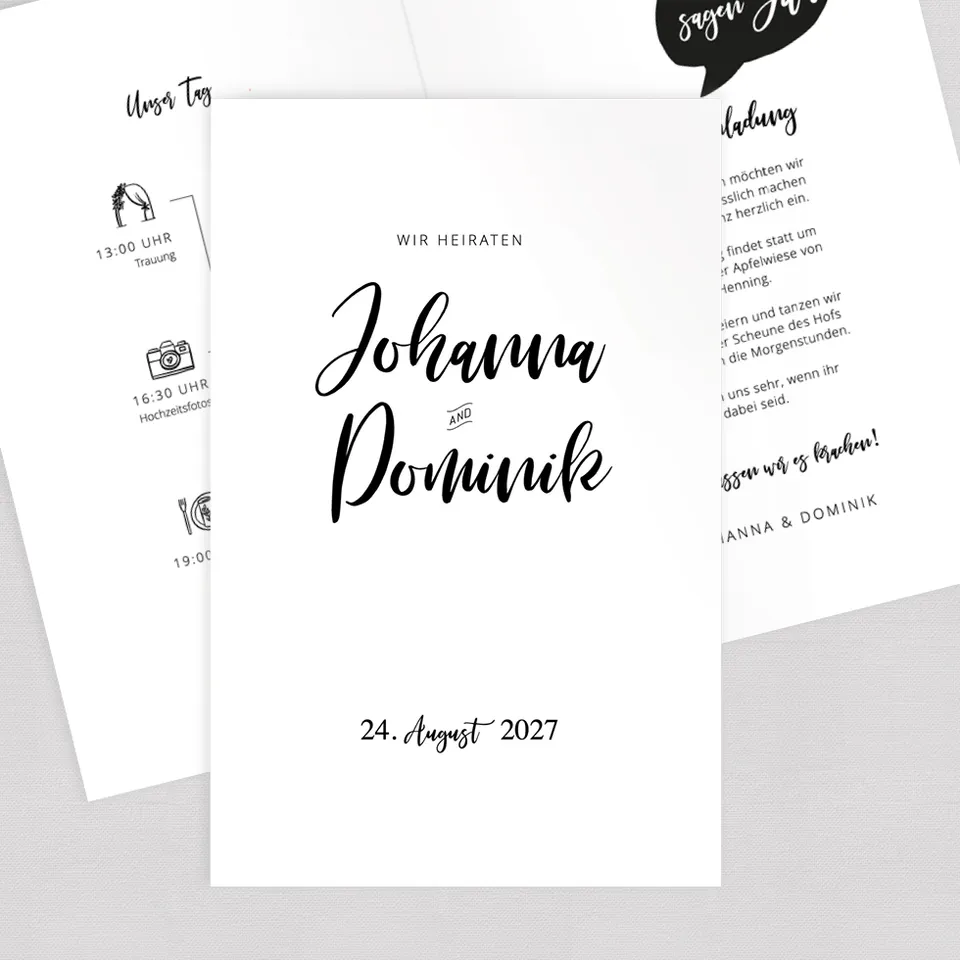 weddingstyle-lettering-hochzeitseinladung-klappkarte-b6-mit-qr-code image 1